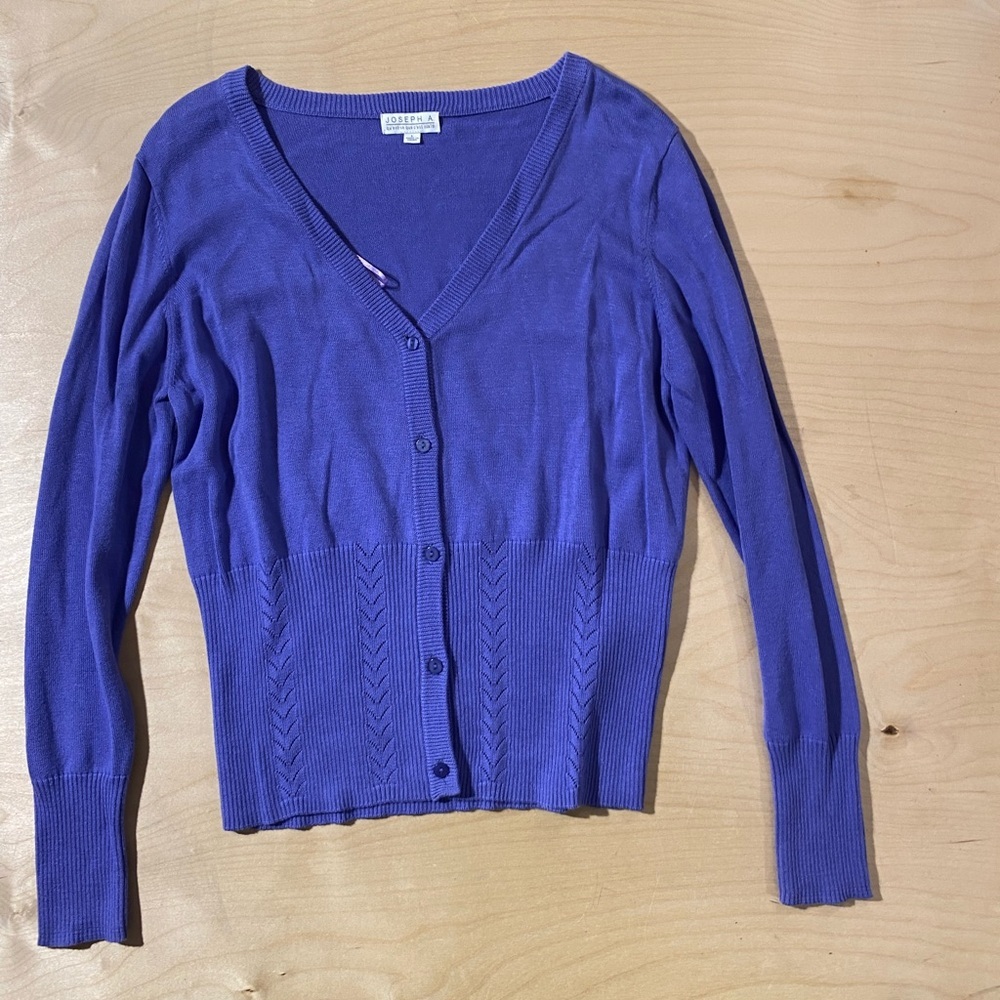 Joseph Royal Blue V-Neck Cardigan Large (QK)